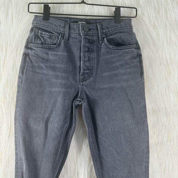 Grlfrnd Women Karolina Button Fly Slim Straight Jeans Future Forever Black 25 - Picture 2 of 11